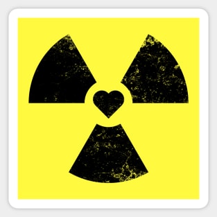 Radioactive Sign Radiation Symbol Nuclear Hazard Heart Sticker